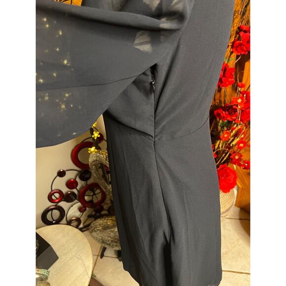 XOXO Women’s Chiffon Fit Flare Zip Black Evening Cocktail Dress Size S - Picture 11 of 13